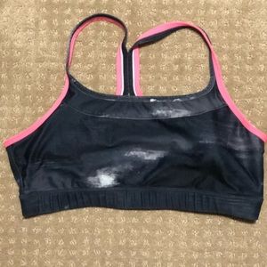 Womens grey and pink sports bra